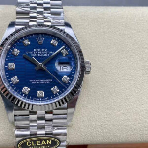 Clean Factory Datejust 36 126234 – Blue Tapestry Dial with Super Clone 3235