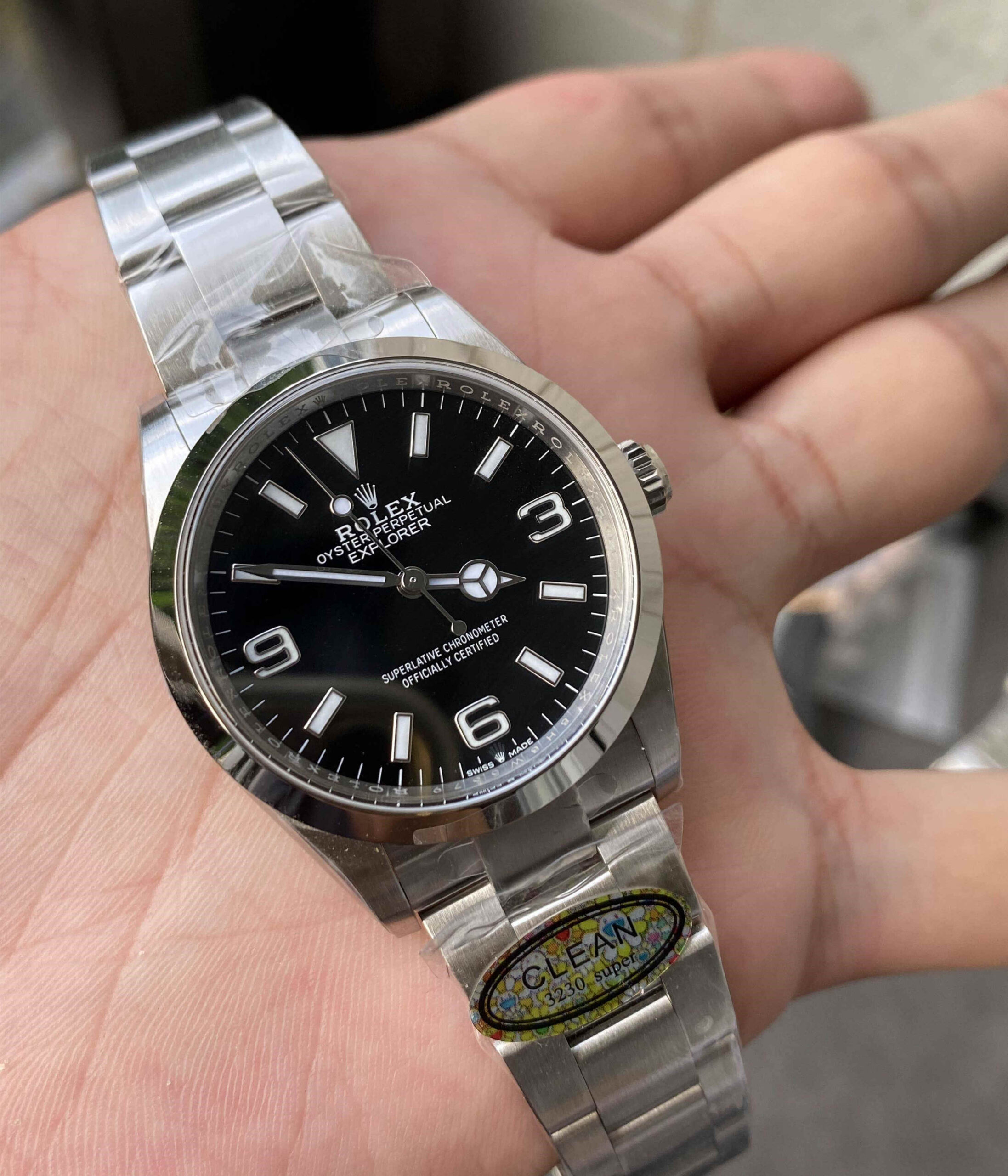 Clean Factory Rolex Explorer I 36mm – Black Dial Replica - Image 7