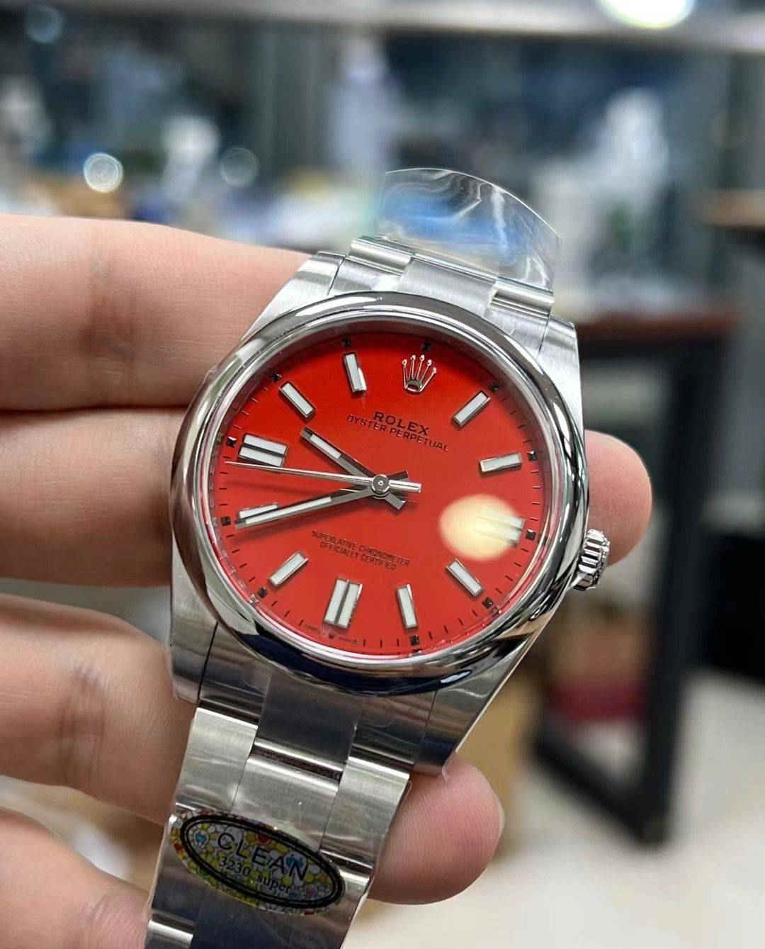 Clean Factory 124300 Red Dial – 41mm OP Replica - Image 3