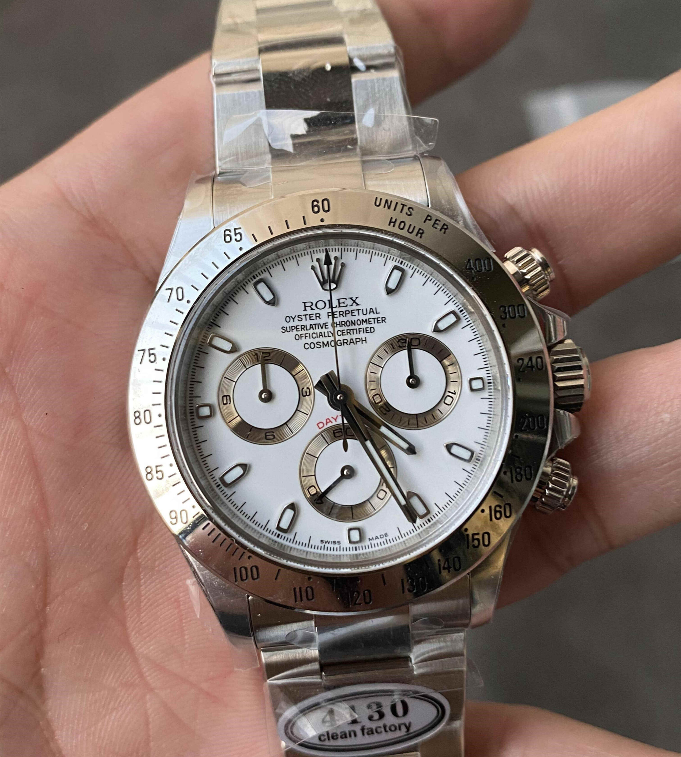 Clean Factory 116520 White Dial – 40mm Daytona Replica