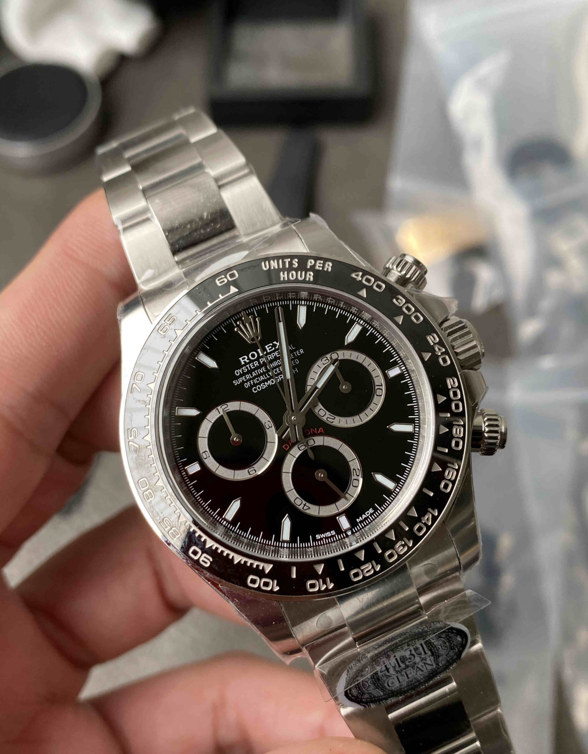 Clean Factory Daytona Black Ceramic 4131 – Full Black Rolex Daytona Clone - Image 4