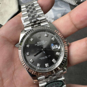 Clean Factory Datejust 126334 Grey Diamond Dial – Rolex Datejust Super Clone 41mm