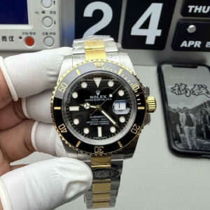 Clean Factory Rolex Submariner 116613LN – Two-Tone Black Submariner with 3135 Movement
