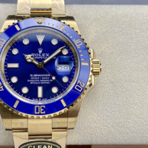 Clean Factory Rolex Submariner 126618LB – 41mm Full Gold Blue Submariner Replica