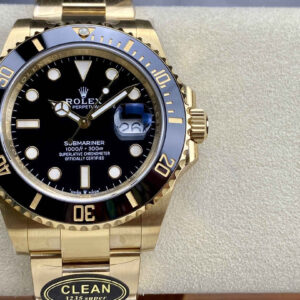 Clean Factory Rolex Submariner 126618LN – Premium Full Gold Black Submariner Replica