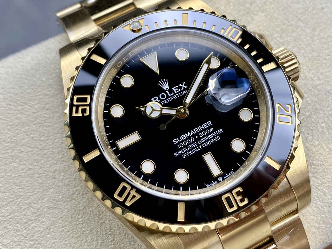 Clean Factory Rolex Submariner 126618LN – Premium Full Gold Black Submariner Replica - Image 9