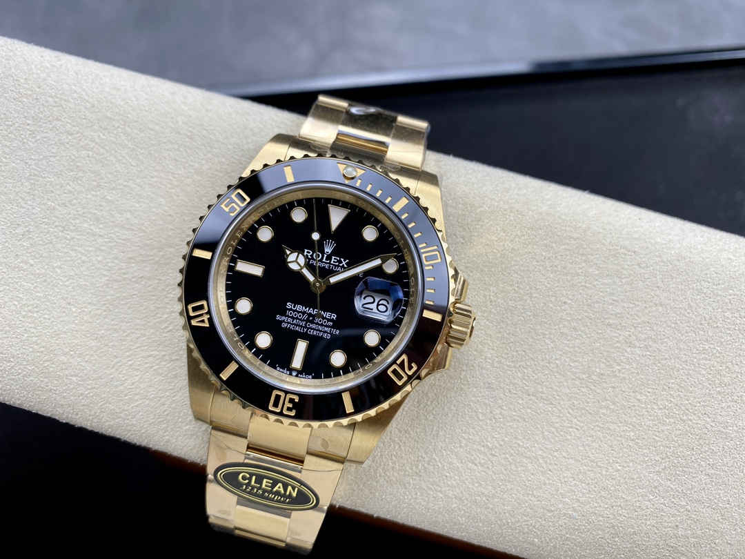 Clean Factory Rolex Submariner 126618LN – Premium Full Gold Black Submariner Replica - Image 3