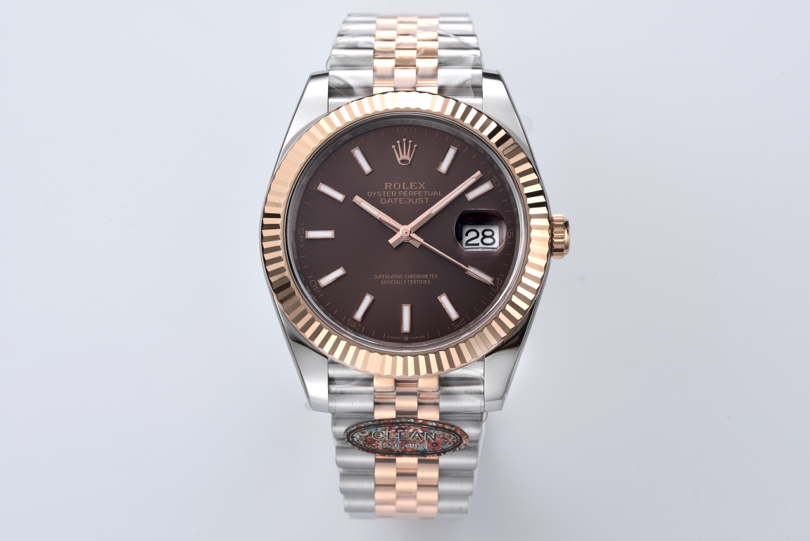 Clean Factory Rolex Datejust 41 126331 Chocolate Dial Rose Gold Super Clone 3235