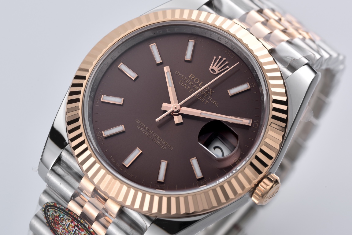 Clean Factory Rolex Datejust 41 126331 Chocolate Dial Rose Gold Super Clone 3235 - Image 4