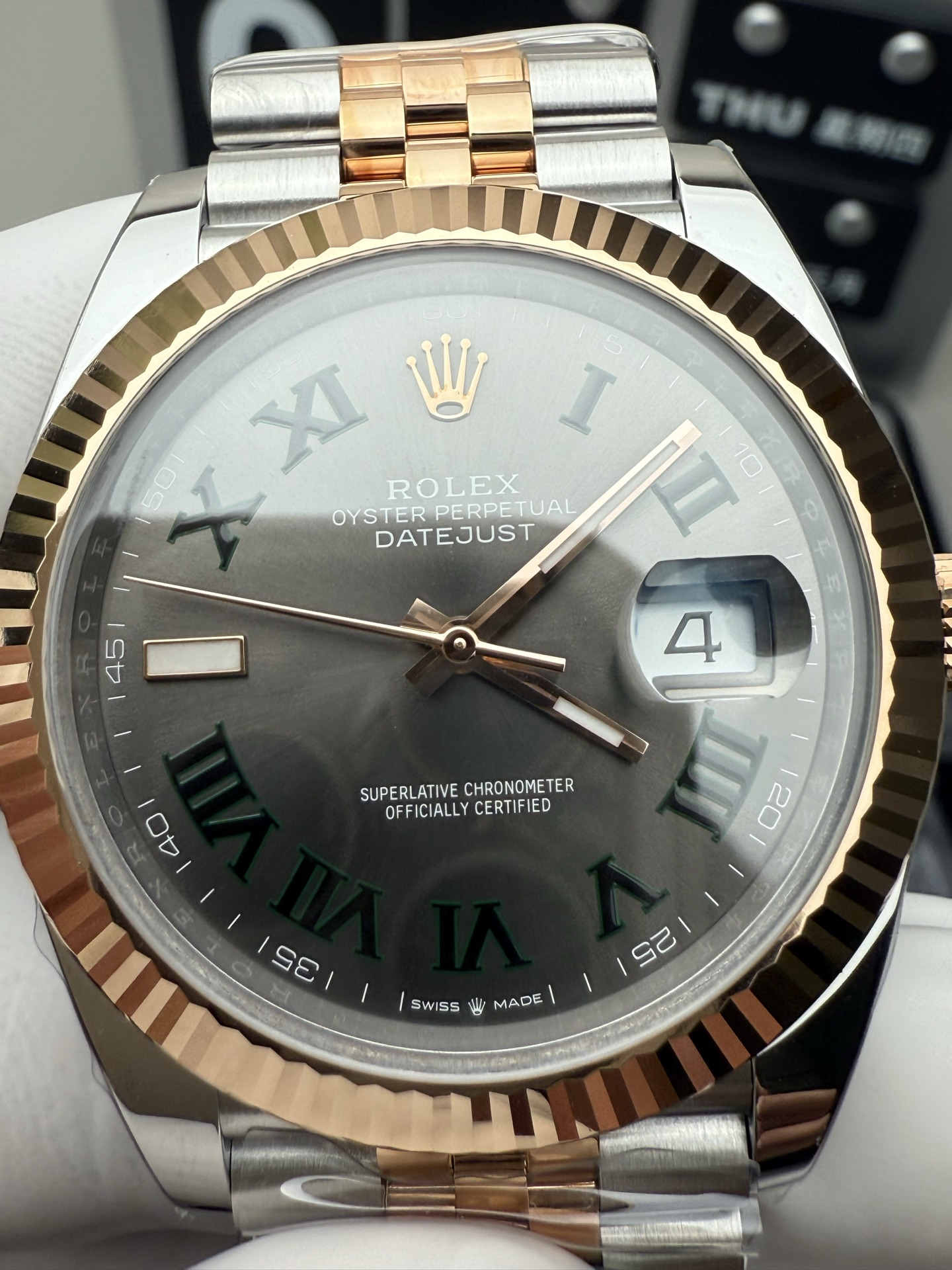 Clean Factory Datejust 41 126333 Rose Gold & Steel Green Roman Dial Super Clone 3235 - Image 4
