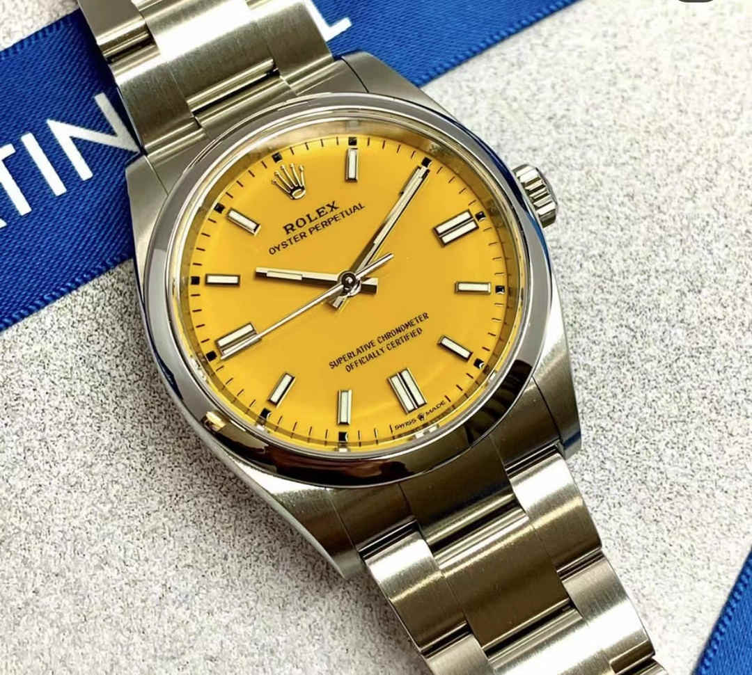 Clean Factory 134300-0007 – 41mm Yellow Dial Oyster Perpetual Replica - Image 6