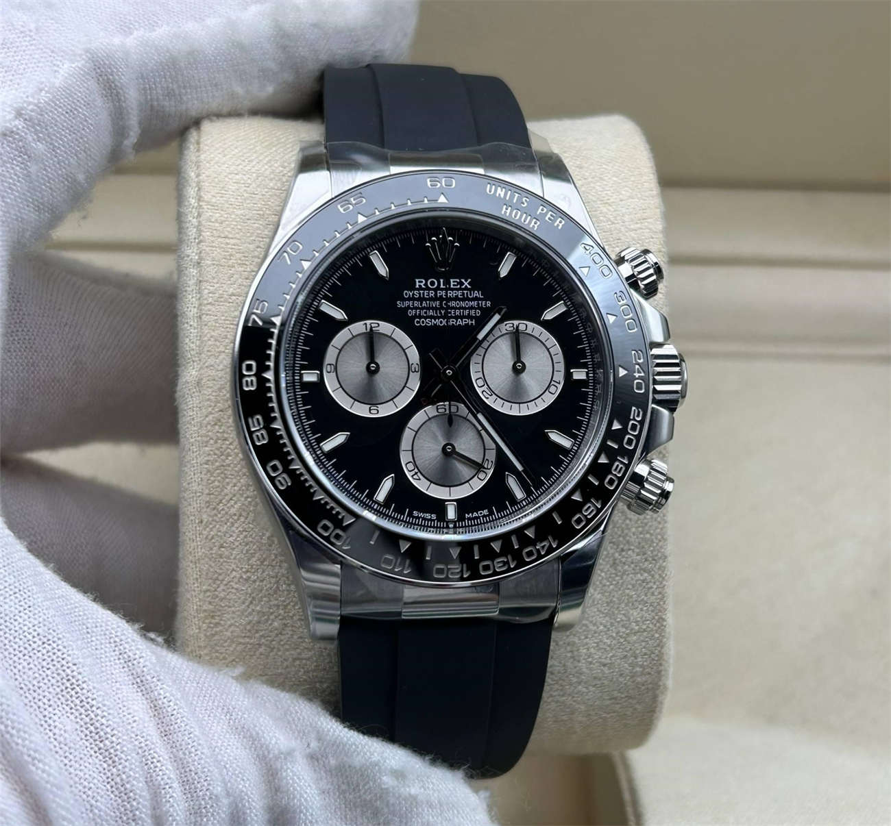 Rolex Daytona 126519LN Replica – Clean Factory White Gold Black Dial - Image 2
