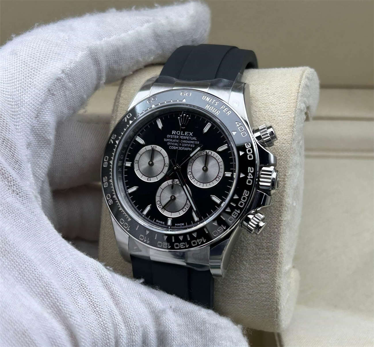 Rolex Daytona 126519LN Replica – Clean Factory White Gold Black Dial - Image 3