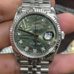 Rolex Datejust 36 Palm Dial Diamond Replica – VS Factory M126234-0055 with Dandong 3235 Movement