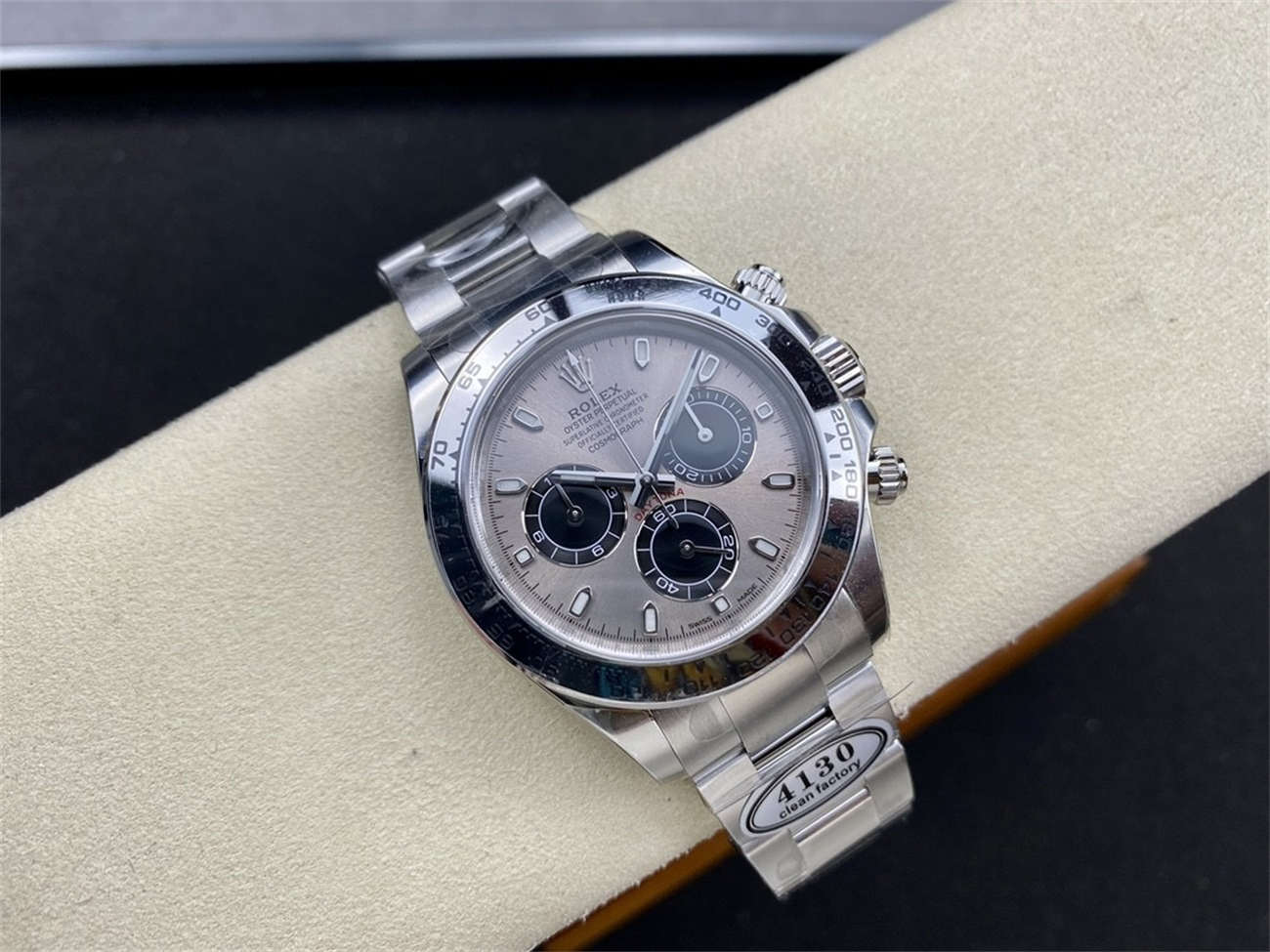 Rolex Daytona Cement Dial Replica – Clean Factory White Gold Bracelet - Image 3