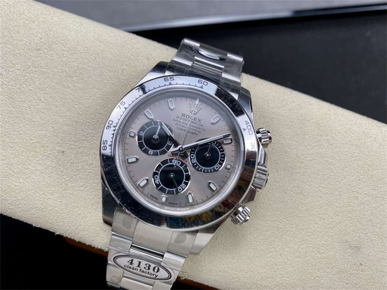 Rolex Daytona Cement Dial Replica – Clean Factory White Gold Bracelet - Image 4