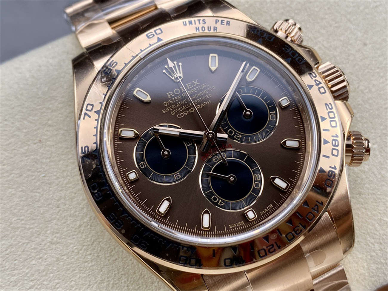 Rolex Daytona Chocolate Dial – Clean Factory Everose Gold 4130 Replica - Image 2