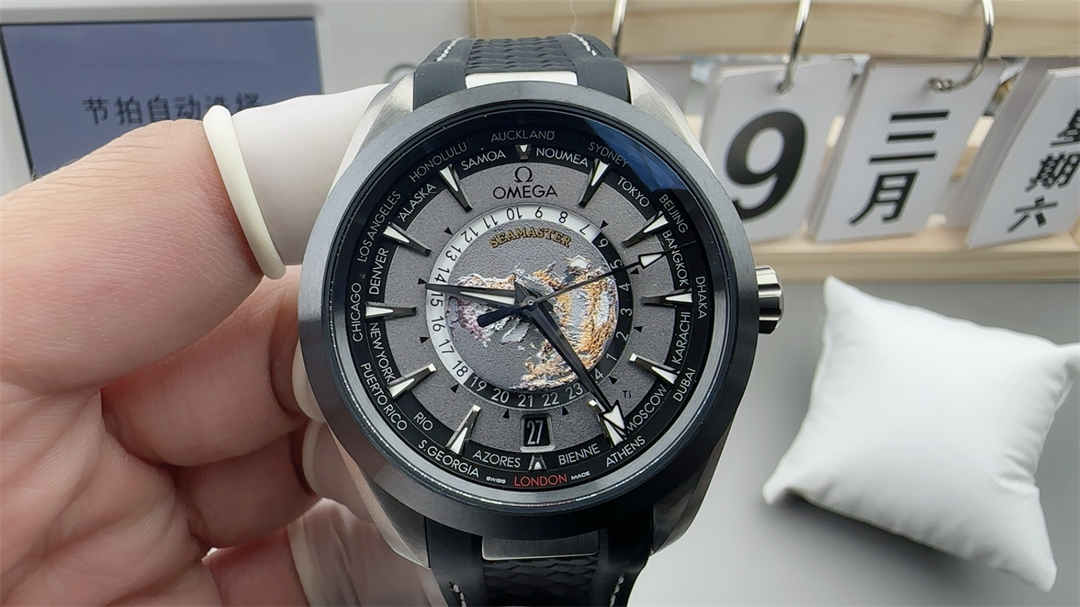 VS Factory Omega Worldtimer – 43mm Ceramic Bezel, Rubber Strap, Cal.8938 Integrated Movement