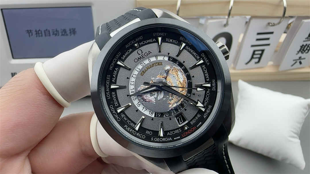 VS Factory Omega Worldtimer – 43mm Ceramic Bezel, Rubber Strap, Cal.8938 Integrated Movement - Image 3