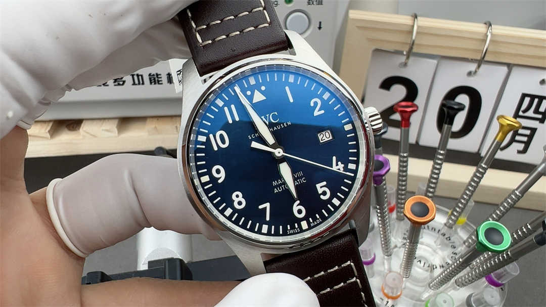 Premium IWC Mark 18 Blue Replica – 1:1 Aviation-Inspired Design with Stainless Steel Case & Automatic Movement