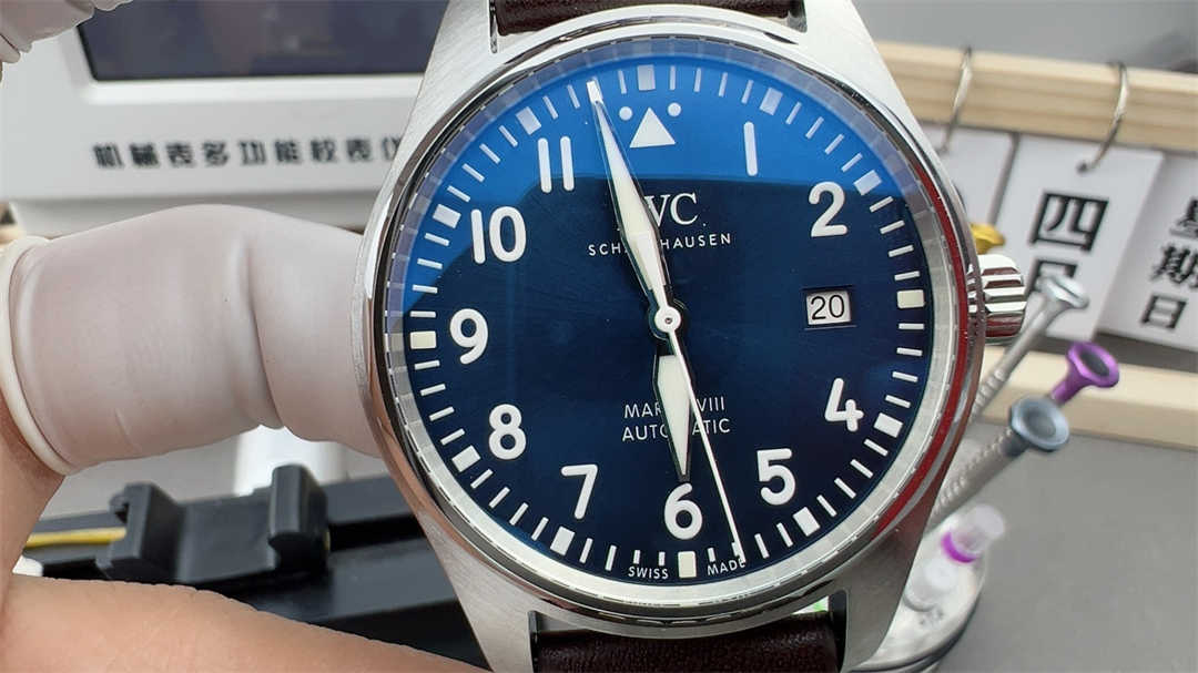 Premium IWC Mark 18 Blue Replica – 1:1 Aviation-Inspired Design with Stainless Steel Case & Automatic Movement - Image 2