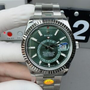 ZF Factory Rolex Sky Dweller Green Dial Replica – Jubilee Bracelet 42mm Luxury GMT Annual Calendar Watch