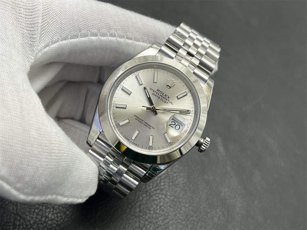 Silver Datejust 41 Replica – Premium 41mm VS Factory Jubilee Bracelet Silver Dial Rolex Clone - Image 3