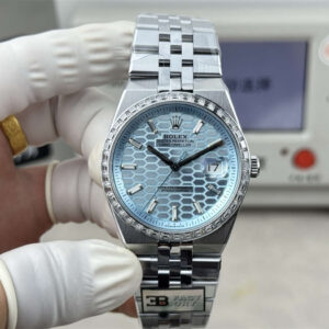 3B Factory Rolex Land-Dweller 127386TBR-0001 Replica – Platinum Look, Diamond Bezel & 163g Full Weight