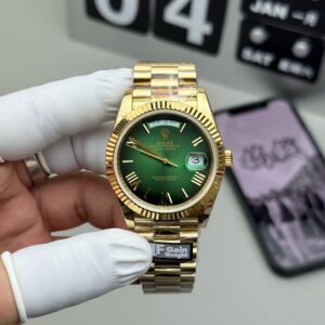 Rolex Day Date Green QF Factory 184g Replica – Full-Weight Black/Green Dial