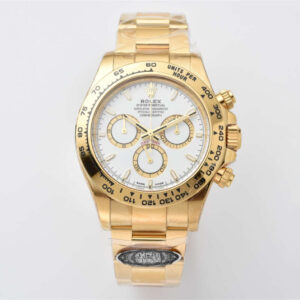 Clean Factory Rolex Daytona 126508 Replica – Yellow Gold White Dial (4131)