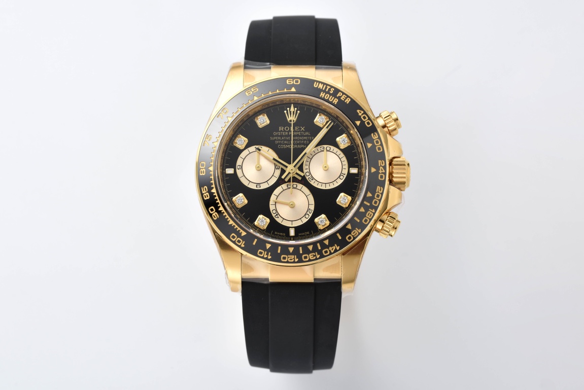 Rolex Daytona Black Dial Replica – Clean Factory 18K Gold Chronograph