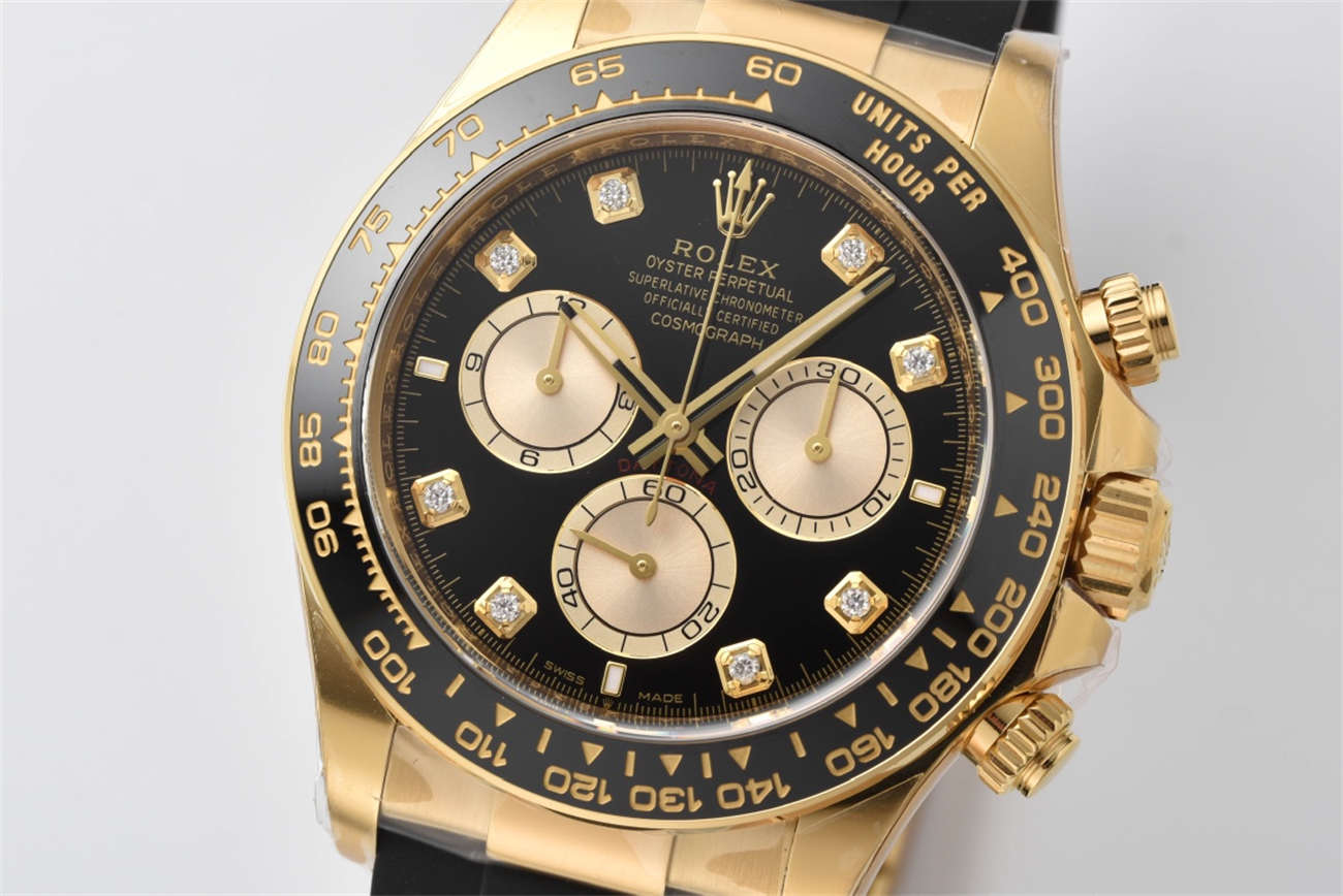 Rolex Daytona Black Dial Replica – Clean Factory 18K Gold Chronograph - Image 2