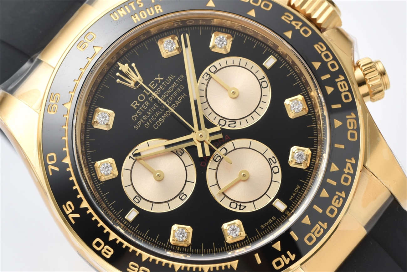 Rolex Daytona Black Dial Replica – Clean Factory 18K Gold Chronograph - Image 3
