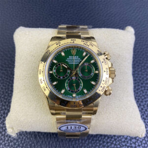 Rolex Daytona Green Dial Replica – Clean Factory Yellow Gold 4130 Edition