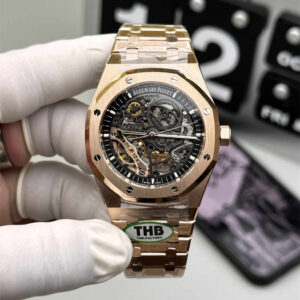Audemars Piguet 15407 Rose Gold Replica – Royal Oak Double Balance Wheel Openworked 41mm