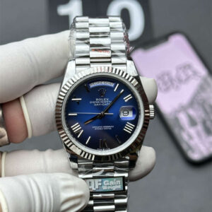 Rolex Day-Date 36 White Gold Replica (QF Factory) – 158g Tungsten Blue Ombré