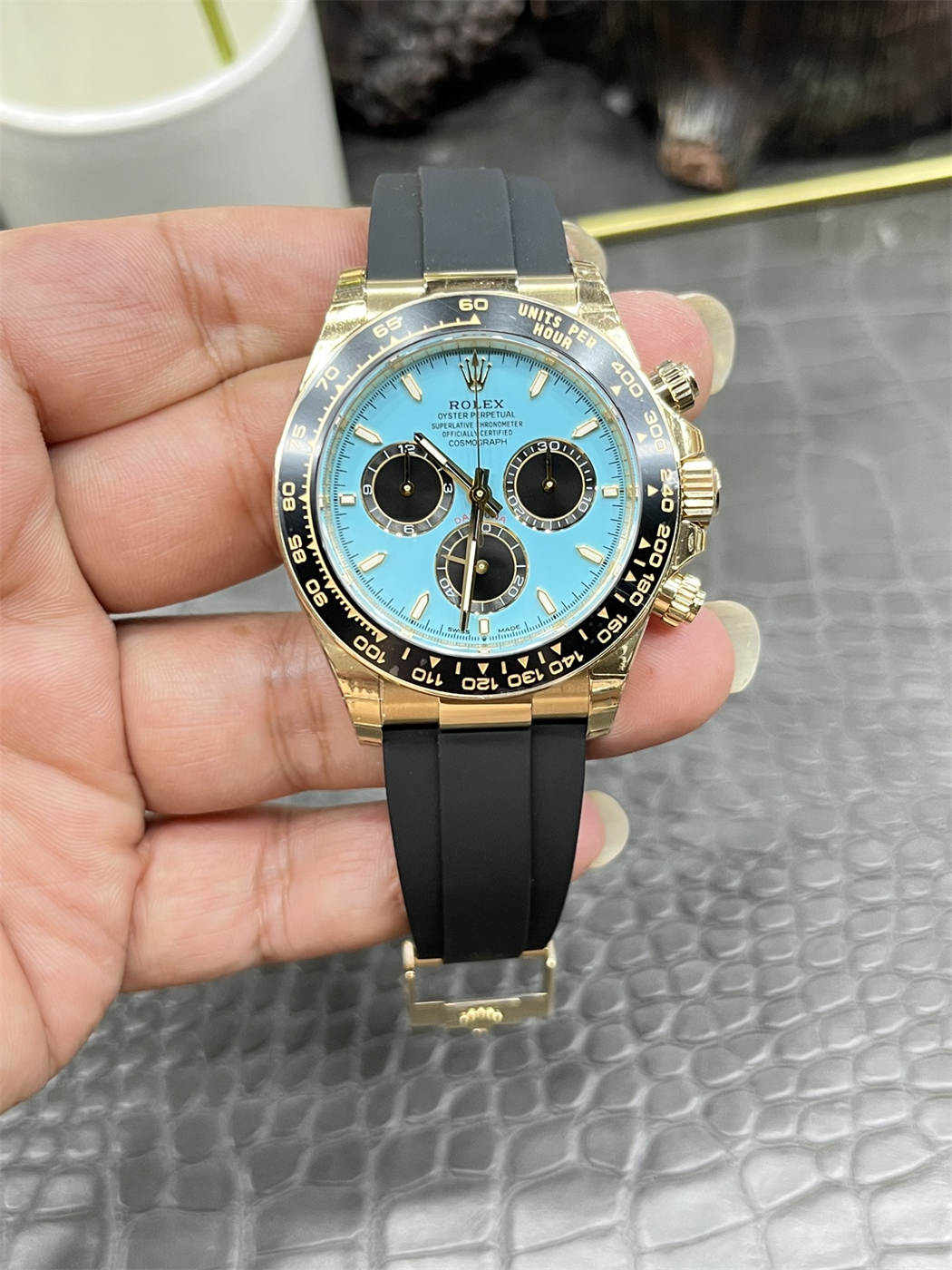 Rolex Daytona 126518LN Replica – Yellow Gold Oysterflex Chronograph