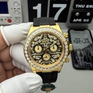 Rolex Daytona 116588 TBR Replica – Custom Diamond Dial Yellow Gold Chronograph
