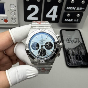 Breitling Chronomat 42 Replica – Blue Dial Steel Bracelet Automatic Watch