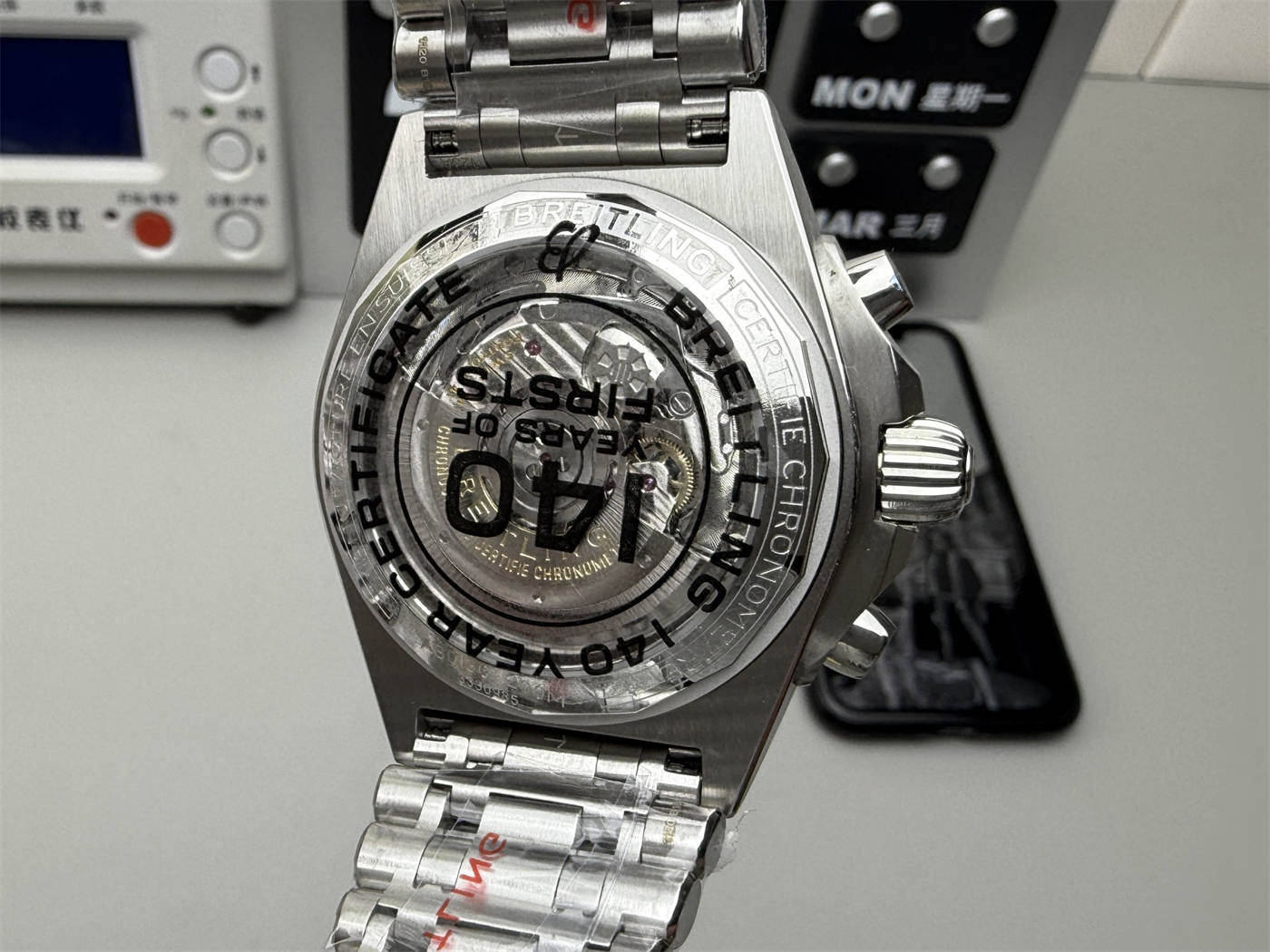 Breitling Chronomat 42 Replica – Blue Dial Steel Bracelet Automatic Watch - Image 2