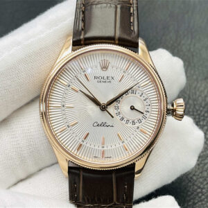 VR Factory Rolex Cellini Replica – M50515-0009 Rose Gold White Dial 39mm