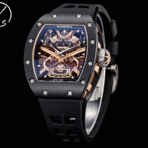 Richard Mille RM47 Replica – Real One-Piece Tourbillon Titanium “Black Knight” Watch