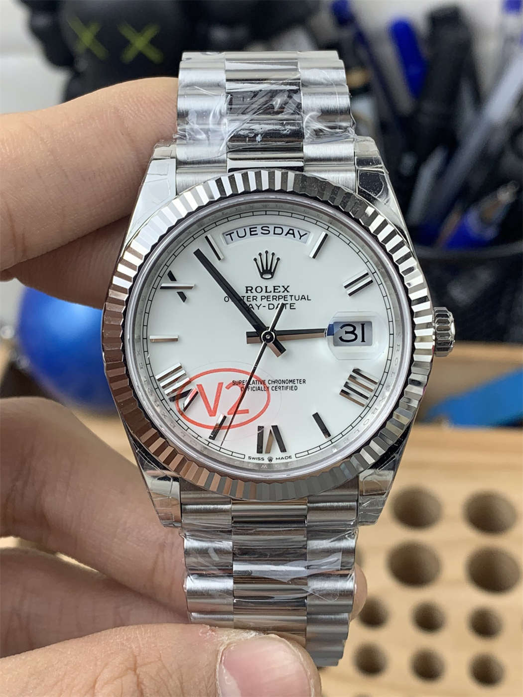 VSF Tungsten Day-Date 40 White Roman – 228239 White Gold (182g Weighted)