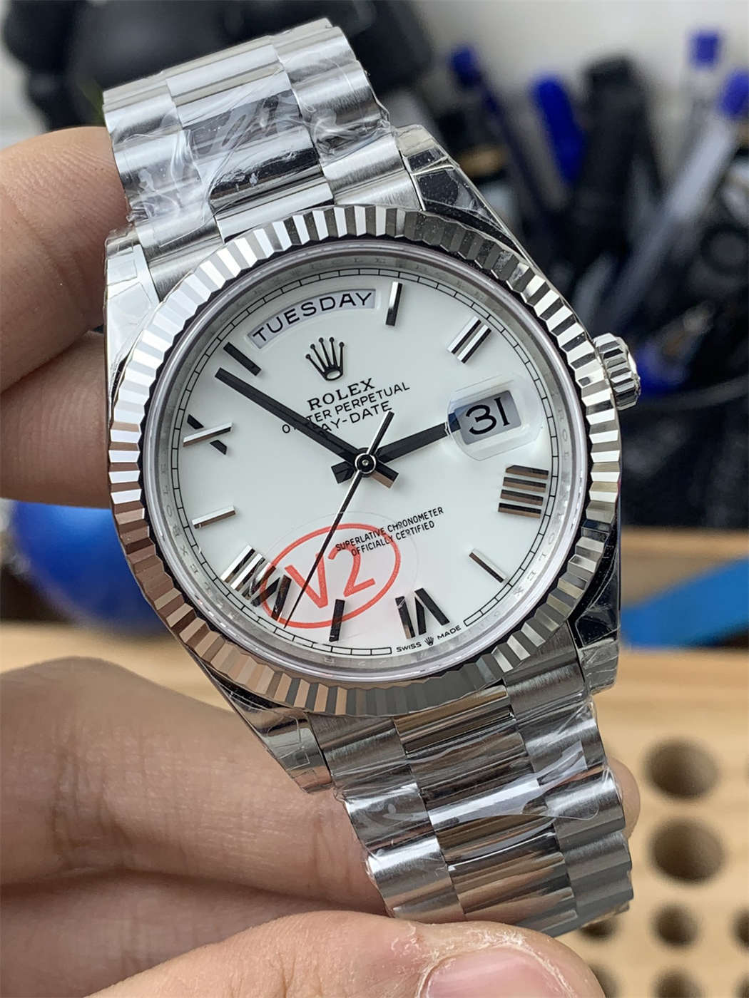 VSF Tungsten Day-Date 40 White Roman – 228239 White Gold (182g Weighted) - Image 2